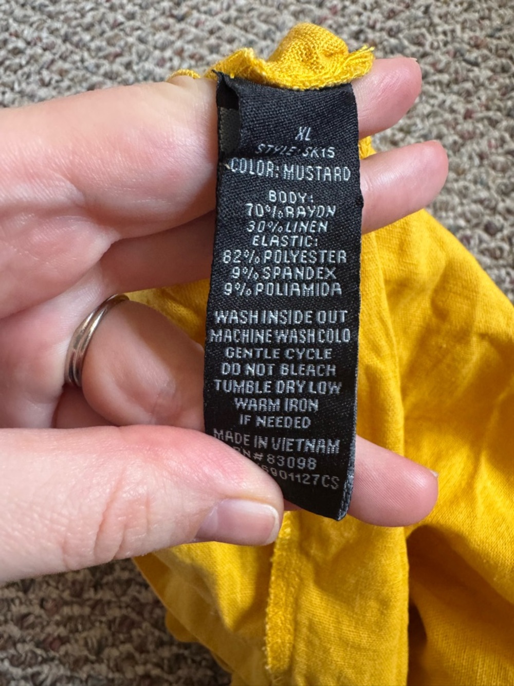 Yellow Button-Front Linen Skirt - Picture 4 of 5